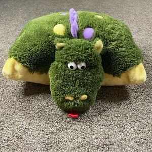 PILLOW PET LARGE GREEN DIZZY DRAGON EUC AUTHENTIC